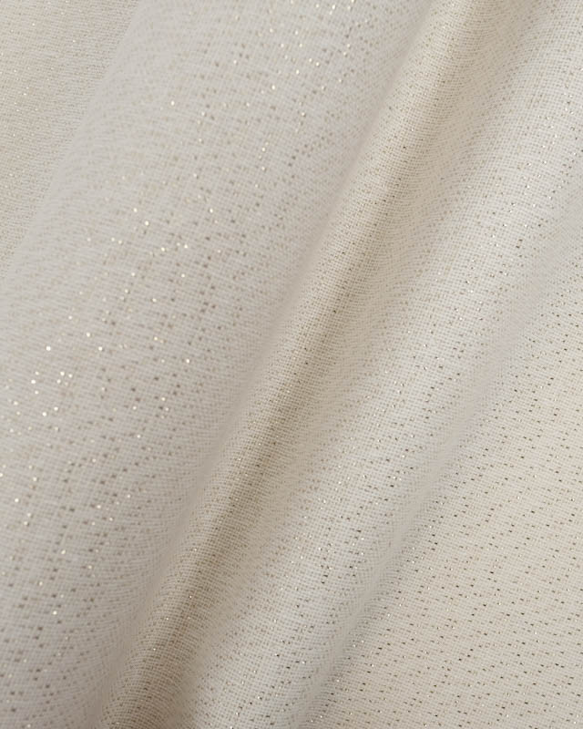 Effet Lin Lurex Enduit 160 Blanc Or - Maison Klem